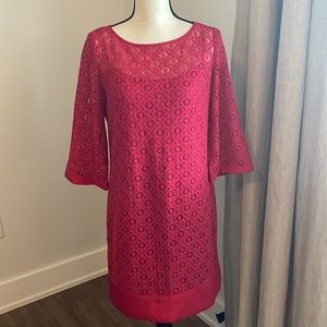 Laundry by Shelli Segal Red Lace Shift Dress Size 4